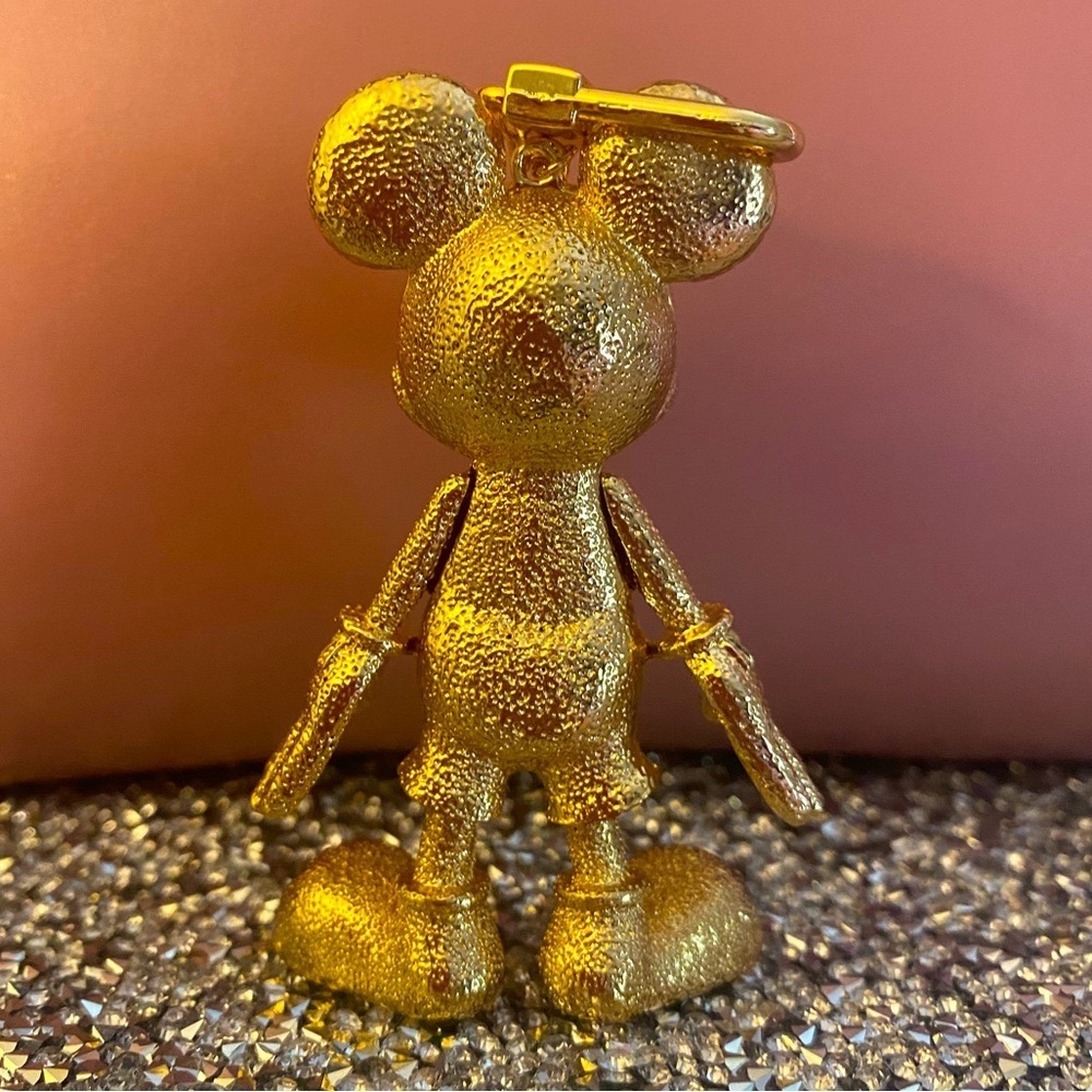 Disney BAUBLEBAR X Mickey Mouse Gold Tone Key Chain / Bag Charm - Picture 3 of 5